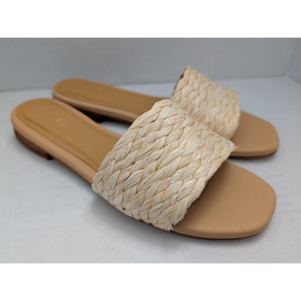 Kaanas Women's Key Largo Braided Raffia Slip On Sandals Size 8 US Resort Cruise